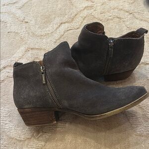 Lucky Brand Charcoal Suede Ankle Booties